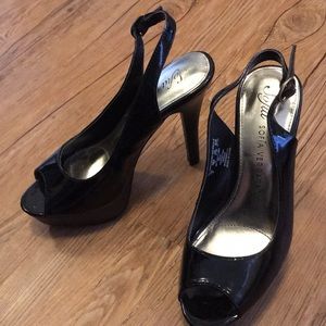 Black Peep-Toe Pumps